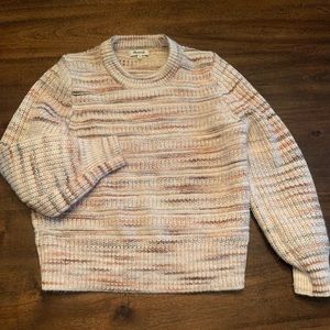 Madewell Sweater Chunky Knit Women’s Small Pink and White